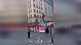 Palestine supporters parade through New York as conflict continues