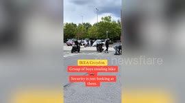 Brazen thieves use angle grinder to steal scooter in broad daylight outside IKEA