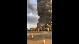 Video Shows Massive Factory Blaze in Indonesia; Fire Still Burning 24 Hours Later