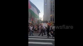 US: People March in Support of Palestine in New York City