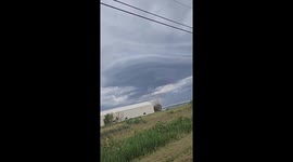Time-lapse of swirling shelf clouds signals storm in Fort Morgan, Colorado, USA