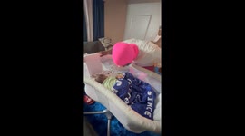 Lovely moment as a man meets his godson for the first time after serving time in jail