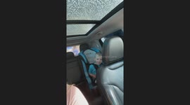 Child's priceless reaction to first car wash captured in funny video