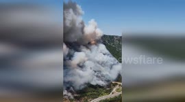 Türkiye: Huge Forest Fire Rages In Dogancay As Crews Battle Flames With Aircraft And Helicopters