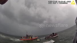 US: Marine Enforcement Section Rescues Seven People And Two Dogs From Sinking Boat During Storm