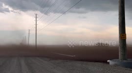 Canada: Thunderstorm Winds Whip Dust in Bradford, Ontario