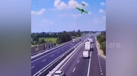 Plane nosedives in horror crash onto motorway in Italy