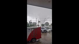 Tornado damages buildings during storm in northern Thailand