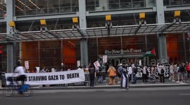 US: Pro-Palestine protesters rally outside New York Times over column denying Israel's genocide in Gaza