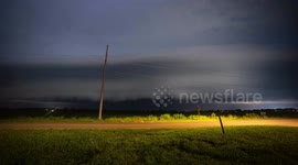 Stunning nighttime storm timelapse in Valley, Nebraska, USA