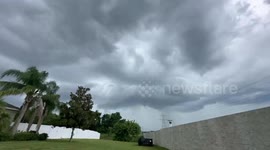 Timelapse shows dark clouds forming ahead of storm in Clermont, Florida, USA