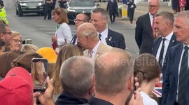 Kind Charles, Queen Camilla of UK meet public during visit to Newmarket