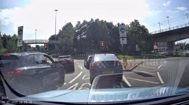 Lucky people as BMW speeds up to knock them down.