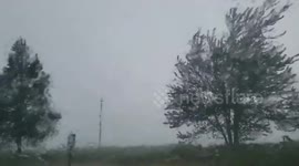 Heavy rain, strong winds, and thunder during storm in Port Elgin, Ontario, Canada