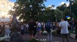 Crowds protest in Kyiv over anti-corruption bill limiting NABU and SAPO powers in Kyiv, Ukraine