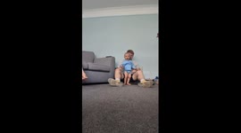 Cute baby bot takes first steps...going from baby to toddler