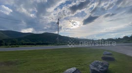 Sunset on Route 346 in the small town of Pownal Vermont