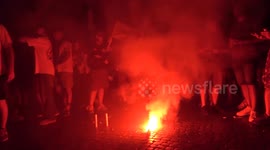 AS Roma fans mark club’s 98th birthday with midnight celebration in Rome