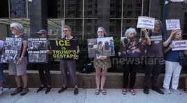 Immigrant rights advocates hold silent protest at New York City’s Federal Plaza