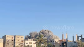 MOMENT - Israeli airstrike hits home in Gaza's Bureij Refugee Camp