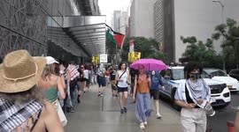 US: Pro-Palestinian rally and march 'Stop starving Gaza now'