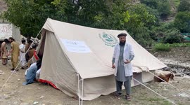 Temporary health camp established in northern Pakistan following deadly flood