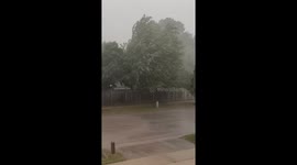 Intense storm with heavy rain and strong winds in Kitchener, Ontario, Canada