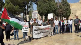 Protest held in Bethlehem's Nativity Church against Israel's starvation policy in Gaza