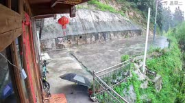 Massive landslide sweeps through landscape in Guizhou, China