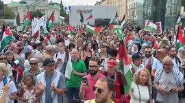 Protest held in Stockholm denouncing Israel’s attacks on Gaza