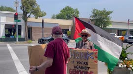 Gaza Protest in the historic town of Bennington Vermont the crowd was small.