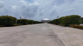 An alien ship has landed at the grounds of a Buddhist temple in Saraburi, Thailand.