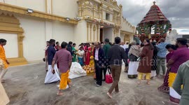 Coconuts smashed on floor during Hindu festival celebrated in Sydney