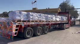 Several Egyptian aid trucks carrying relief supplies enter Gaza via Rafah crossing