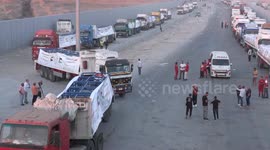 Several Egyptian aid trucks carrying relief supplies enter Gaza via Rafah crossing (2)