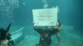 Türkiye: Underwater wedding: Couple ties the knot in Aegean Sea