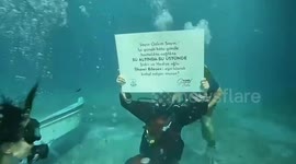 Underwater wedding: Couple ties the knot in Aegean Sea