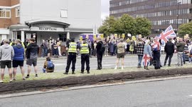 Asylum Seeker Hotel Protest Outside Cresta Court Hotel Altrincham