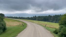 Rain on a country road in Southern Vermont Pownal area