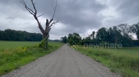 Rain on Cedar Hill Road in Pownal Vermont