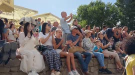 Divers gather for 459th annual high dive from Bosnia's historic Mostar Bridge
