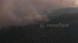 Firefighters battle large wildfire in Türkiye’s Bursa province