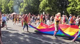 CSD Berlin 2025 – Colorful Pride Parade Fills the Streets. Shot on the main parade route near Brandenburger Tor and Straße des 17. Juni in Berlin, Germany (July 2025)