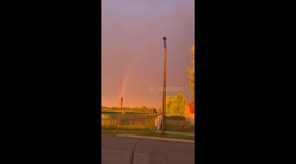 US: Rainbow Brightens St. Cloud Sunset Amid Severe Weather Warning