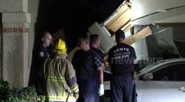 US, Phoenix: Tempe Driver Outstanding After Car Crashes Into Garage With Sound On Tape