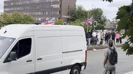 Hundreds gather in protest outside Altrincham hotel housing migrants