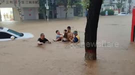 China: Rescuers save six trapped people in flood-hit Fuping County