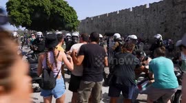 Israeli cruise ship met with protests in Rhodes, Greece