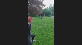 Catcher Takes Baseball Pitch To Head