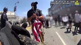 US: LAPD Officers Tackle Protester Leading To Injury During Downtown Arrest